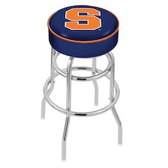 30" L7C1 - 4" Syracuse Cushion Seat with Double-Ring Chrome Base Swivel Bar Stool by Holland Bar Stool Company
