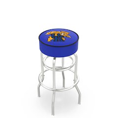 30" L7C1 - 4" Kentucky "Wildcat" Cushion Seat with Double-Ring Chrome Base Swivel Bar Stool by Holland Bar Stool Company