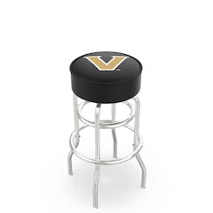30" L7C1 - 4" Vanderbilt Cushion Seat with Double-Ring Chrome Base Swivel Bar Stool by Holland Bar Stool Company