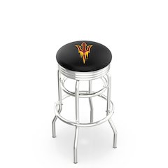 30" Chrome Double Ring Arizona State Swivel Bar Stool