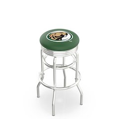 30" L7C3C - Chrome Double Ring Bemidji State Swivel Bar Stool with 2.5" Ribbed Accent Ring by Holland Bar Stool Company
