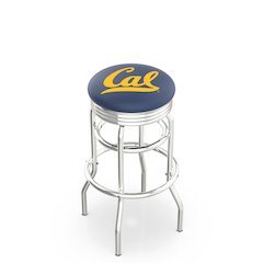 30" L7C3C - Chrome Double Ring Cal Swivel Bar Stool with 2.5" Ribbed Accent Ring by Holland Bar Stool Company