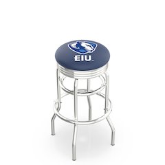 30" L7C3C - Chrome Double Ring Eastern Illinois Swivel Bar Stool with 2.5" Ribbed Accent Ring by Holland Bar Stool Company