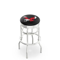 30" L7C3C - Chrome Double Ring Eastern Washington Swivel Bar Stool with 2.5" Ribbed Accent Ring by Holland Bar Stool Company