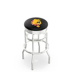30" L7C3C - Chrome Double Ring Ferris State Swivel Bar Stool with 2.5" Ribbed Accent Ring by Holland Bar Stool Company