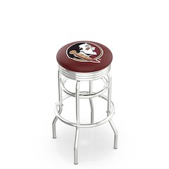 30" L7C3C - Chrome Double Ring Florida State (Head) Swivel Bar Stool with 2.5" Ribbed Accent Ring by Holland Bar Stool Company