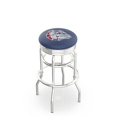 30" L7C3C - Chrome Double Ring Gonzaga Swivel Bar Stool with 2.5" Ribbed Accent Ring by Holland Bar Stool Company