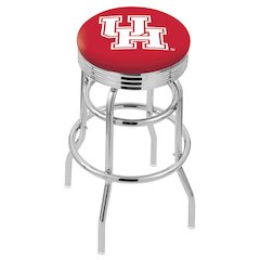 30" L7C3C - Chrome Double Ring Houston Swivel Bar Stool with 2.5" Ribbed Accent Ring by Holland Bar Stool Company