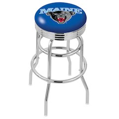 30" L7C3C - Chrome Double Ring Maine Swivel Bar Stool with 2.5" Ribbed Accent Ring by Holland Bar Stool Company