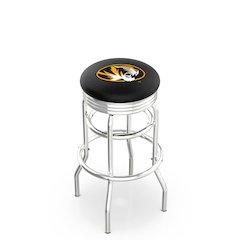 30" L7C3C - Chrome Double Ring Missouri Swivel Bar Stool with 2.5" Ribbed Accent Ring by Holland Bar Stool Company