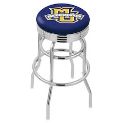 30" L7C3C - Chrome Double Ring Marquette Swivel Bar Stool with 2.5" Ribbed Accent Ring by Holland Bar Stool Company