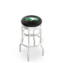 30" L7C3C - Chrome Double Ring North Dakota Swivel Bar Stool with 2.5" Ribbed Accent Ring by Holland Bar Stool Company