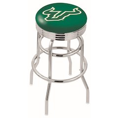 30" L7C3C - Chrome Double Ring South Florida Swivel Bar Stool with 2.5" Ribbed Accent Ring by Holland Bar Stool Company