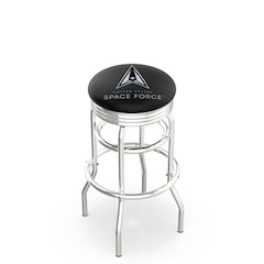 U.S. Space Force 30" Double-Ring Swivel Bar Stool with Chrome Finish