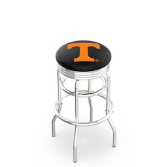 30" L7C3C - Chrome Double Ring Tennessee Swivel Bar Stool with 2.5" Ribbed Accent Ring by Holland Bar Stool Company