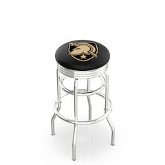 30" L7C3C - Chrome Double Ring US Military Academy (ARMY) Swivel Bar Stool with 2.5" Ribbed Accent Ring by Holland Bar Stool Company