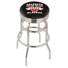 30" L7C3C - Chrome Double Ring Valdosta State Swivel Bar Stool with 2.5" Ribbed Accent Ring by Holland Bar Stool Company