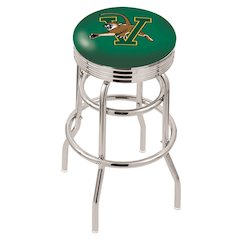 30" L7C3C - Chrome Double Ring Vermont Swivel Bar Stool with 2.5" Ribbed Accent Ring by Holland Bar Stool Company