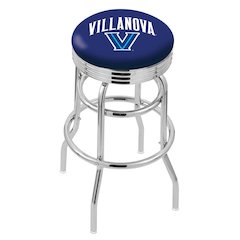 30" L7C3C - Chrome Double Ring Villanova Swivel Bar Stool with 2.5" Ribbed Accent Ring by Holland Bar Stool Company