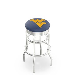 30" L7C3C - Chrome Double Ring West Virginia Swivel Bar Stool with 2.5" Ribbed Accent Ring by Holland Bar Stool Company