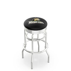 30" L7C3C - Chrome Double Ring Wright State Swivel Bar Stool with 2.5" Ribbed Accent Ring by Holland Bar Stool Company