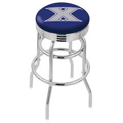 30" L7C3C - Chrome Double Ring Xavier Swivel Bar Stool with 2.5" Ribbed Accent Ring by Holland Bar Stool Company