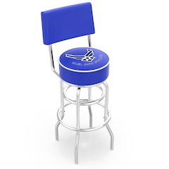 30" L7C4 - Chrome Double Ring U.S. Air Force Swivel Bar Stool with a Back by Holland Bar Stool Company