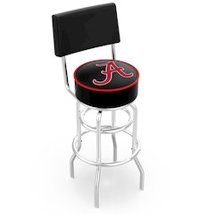 30" L7C4 - Chrome Double Ring Alabama Swivel Bar Stool with a Back by Holland Bar Stool Company