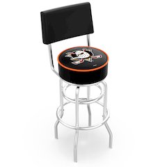 30" L7C4 - Chrome Double Ring Anaheim Ducks Swivel Bar Stool with a Back by Holland Bar Stool Company