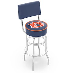 30" L7C4 - Chrome Double Ring Auburn Swivel Bar Stool with a Back by Holland Bar Stool Company