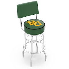 30" L7C4 - Chrome Double Ring Baylor Swivel Bar Stool with a Back by Holland Bar Stool Company
