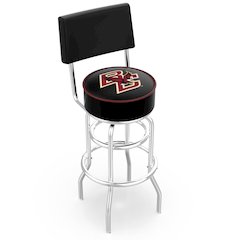 30" L7C4 - Chrome Double Ring Boston College Swivel Bar Stool with a Back by Holland Bar Stool Company