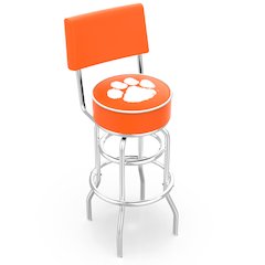 30" L7C4 - Chrome Double Ring Clemson Swivel Bar Stool with a Back by Holland Bar Stool Company