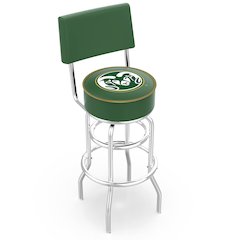 30" L7C4 - Chrome Double Ring Colorado State Swivel Bar Stool with a Back by Holland Bar Stool Company