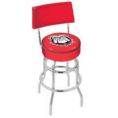 30" L7C4 - Chrome Double Ring Georgia "Bulldog" Swivel Bar Stool with a Back by Holland Bar Stool Company
