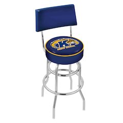 30" L7C4 - Chrome Double Ring Kent State Swivel Bar Stool with a Back by Holland Bar Stool Company