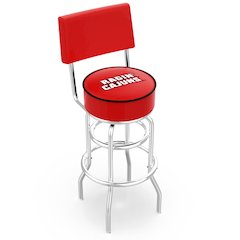 30" L7C4 - Chrome Double Ring Louisiana-Lafayette Swivel Bar Stool with a Back by Holland Bar Stool Company
