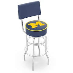 30" L7C4 - Chrome Double Ring Michigan Swivel Bar Stool with a Back by Holland Bar Stool Company