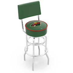 30" L7C4 - Chrome Double Ring Minnesota Wild Swivel Bar Stool with a Back by Holland Bar Stool Company
