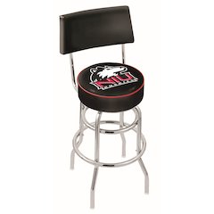 30" L7C4 - Chrome Double Ring Northern Illinois Swivel Bar Stool with a Back by Holland Bar Stool Company