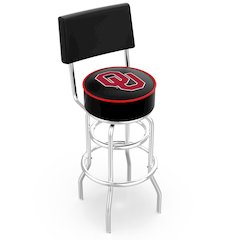 30" L7C4 - Chrome Double Ring Oklahoma Swivel Bar Stool with a Back by Holland Bar Stool Company