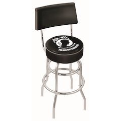 30" L7C4 - Chrome Double Ring POW/MIA Swivel Bar Stool with a Back by Holland Bar Stool Company