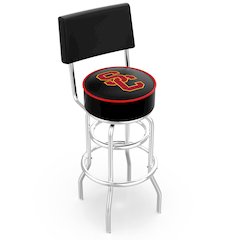 30" L7C4 - Chrome Double Ring USC Trojans Swivel Bar Stool with a Back by Holland Bar Stool Company