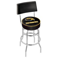 30" L7C4 - Chrome Double Ring Southern Miss Swivel Bar Stool with a Back by Holland Bar Stool Company