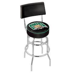 30" L7C4 - Chrome Double Ring Ohio University Swivel Bar Stool with a Back by Holland Bar Stool Company
