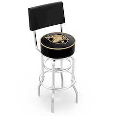 30" L7C4 - Chrome Double Ring US Military Academy (ARMY) Swivel Bar Stool with a Back by Holland Bar Stool Company