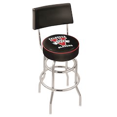 30" L7C4 - Chrome Double Ring Valdosta State Swivel Bar Stool with a Back by Holland Bar Stool Company