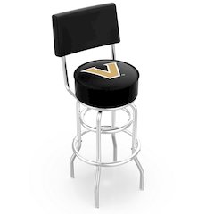 30" L7C4 - Chrome Double Ring Vanderbilt Swivel Bar Stool with a Back by Holland Bar Stool Company