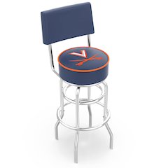 30" L7C4 - Chrome Double Ring Virginia Swivel Bar Stool with a Back by Holland Bar Stool Company