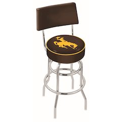 30" L7C4 - Chrome Double Ring Wyoming Swivel Bar Stool with a Back by Holland Bar Stool Company